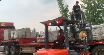 杭州 黄金麻冰裂纹，地铺石装车