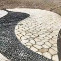 杭州 黄金麻冰裂纹地铺石工地铺装案例