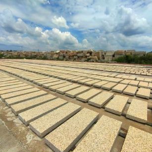 杭州 黄金麻荔枝面花岗岩石材地铺石防护中
