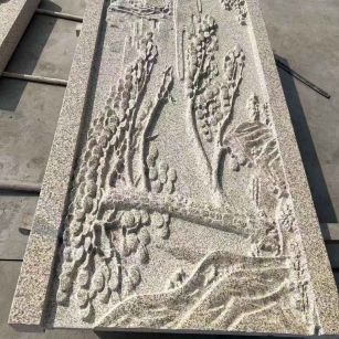 杭州 黄金麻雕刻板浮雕迎客松