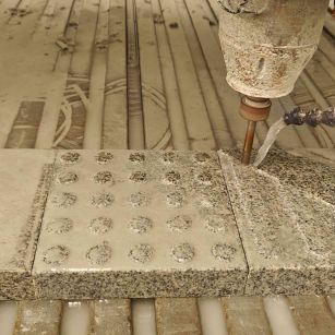 杭州 芝麻白花岗岩石材盲人石、盲道石、盲点石