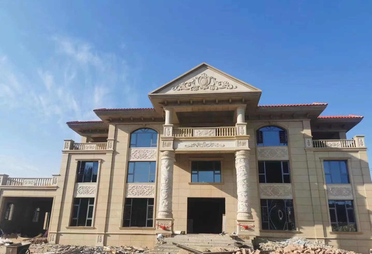 杭州 黄金麻花岗岩别墅外墙干挂