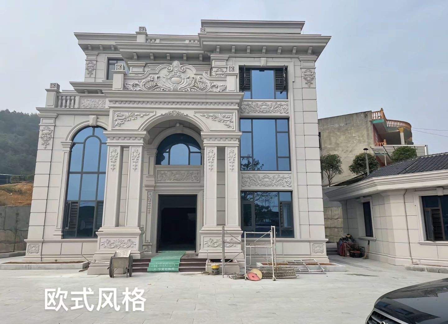 杭州 白麻花岗岩别墅外墙干挂