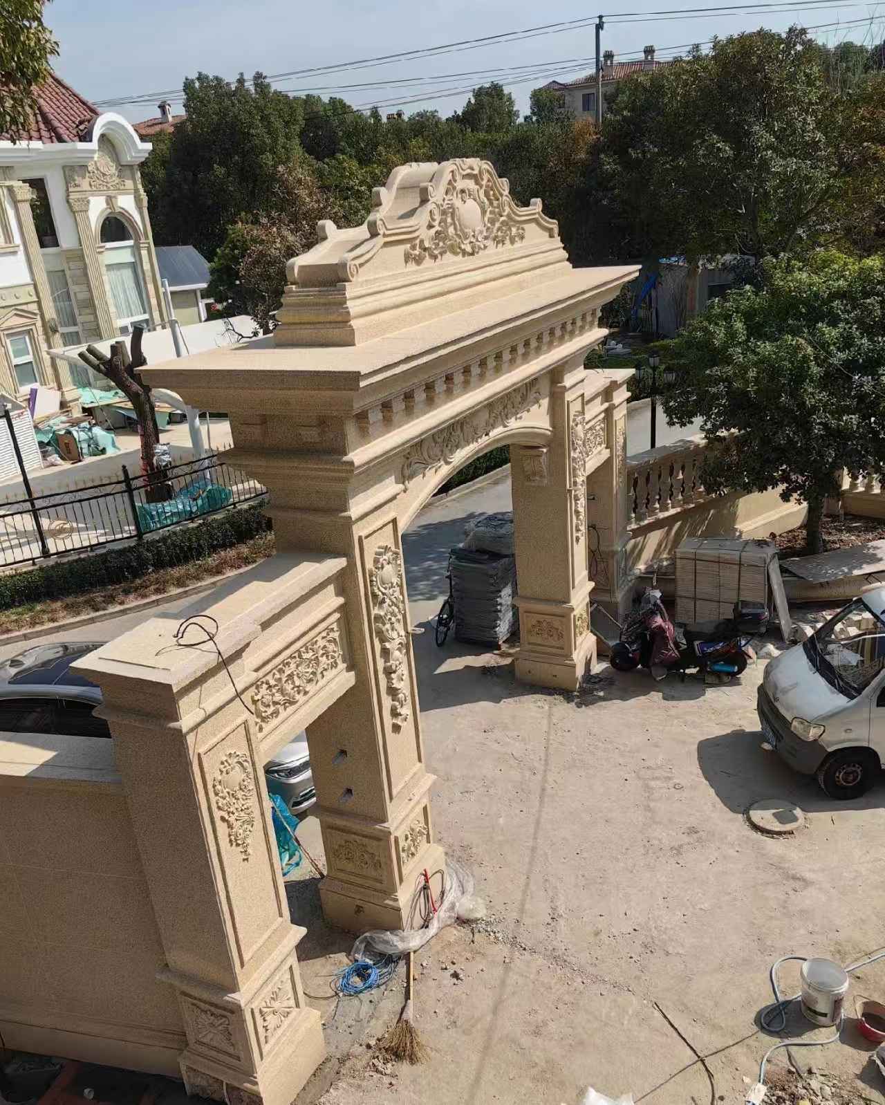 杭州 黄金麻荔枝面花岗岩别墅门楼