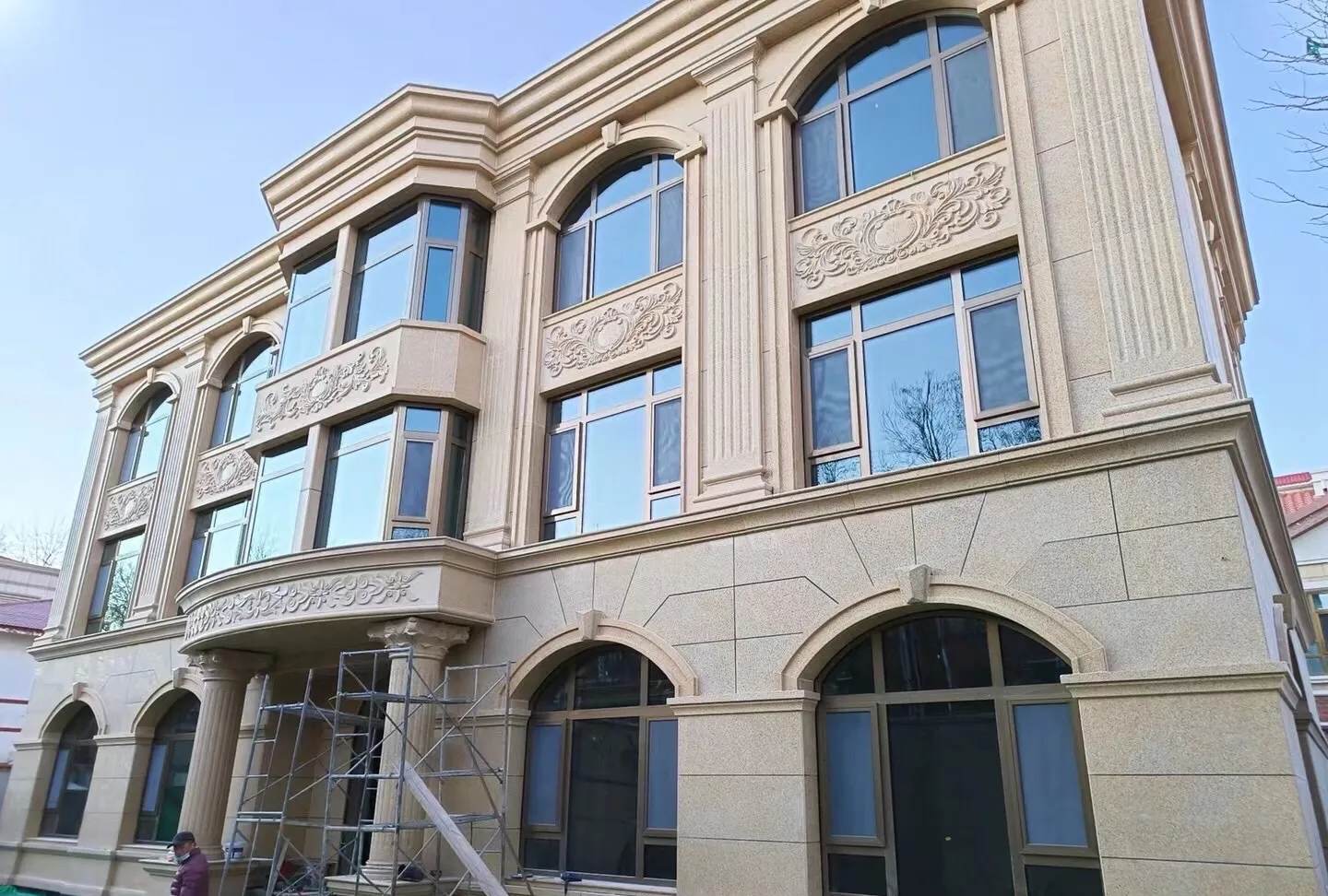 杭州 黄金麻花岗岩别墅外墙干挂