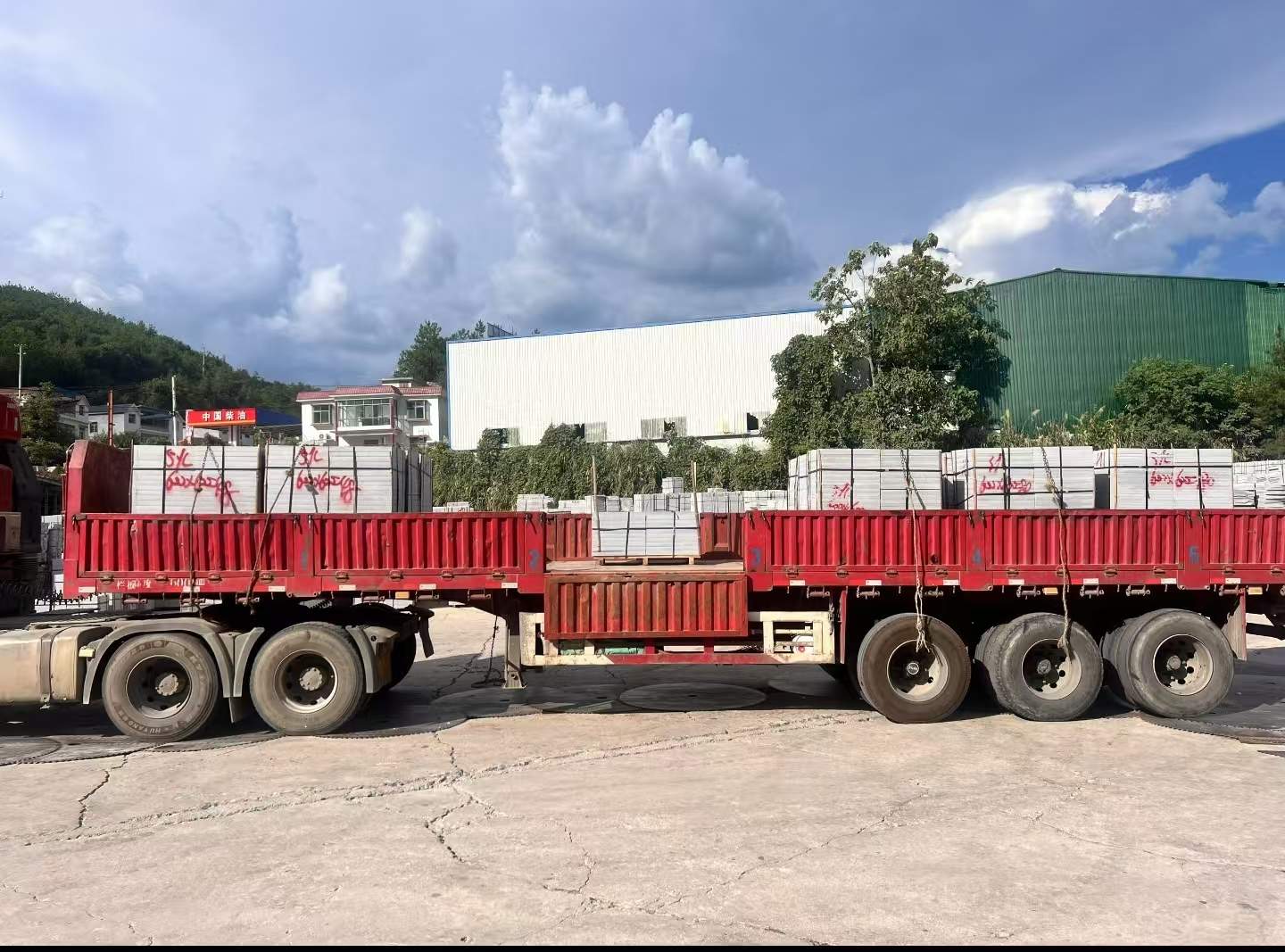 杭州 芝麻灰花岗岩地铺石出货日常