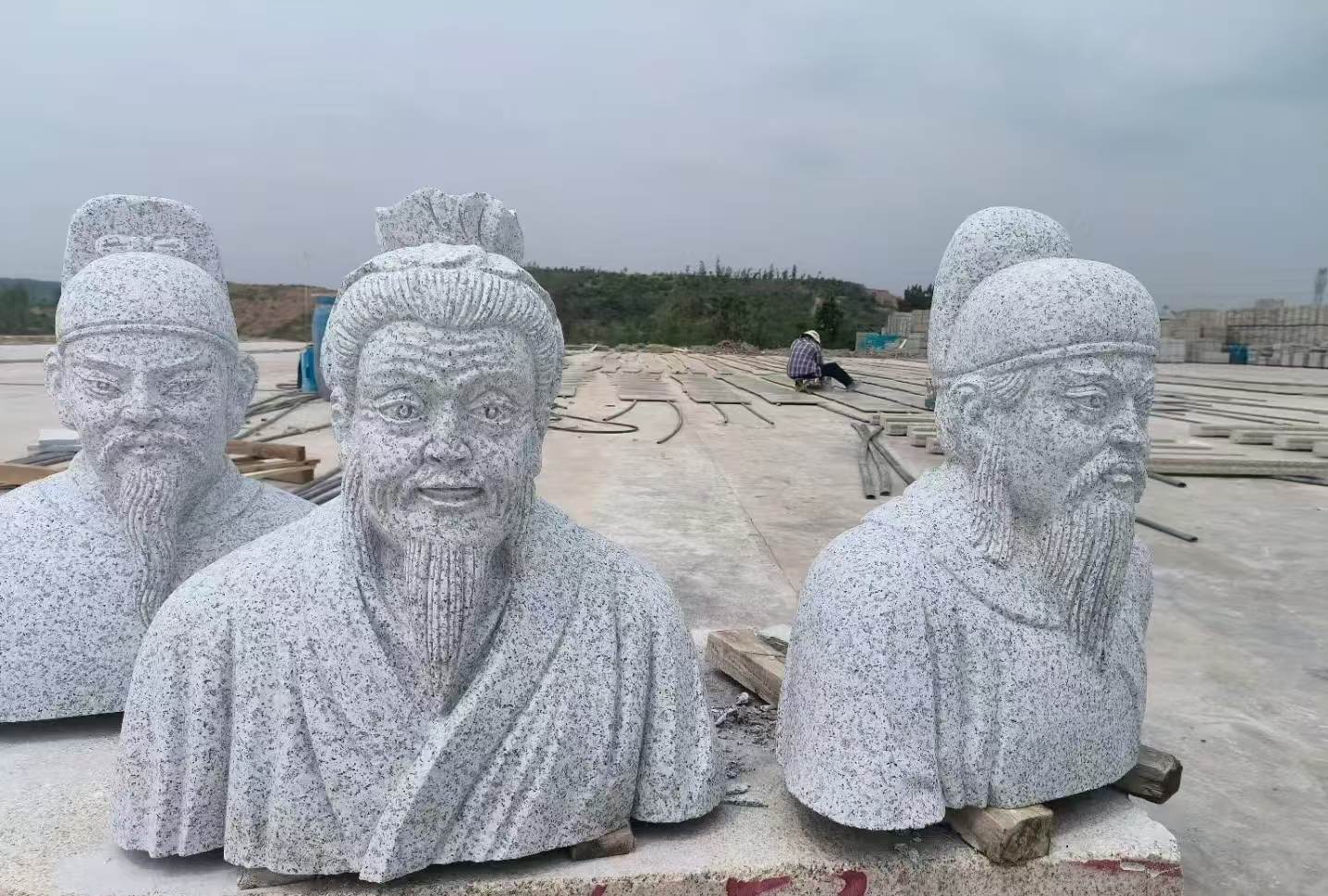 杭州 白麻花岗岩石材人物立体雕刻